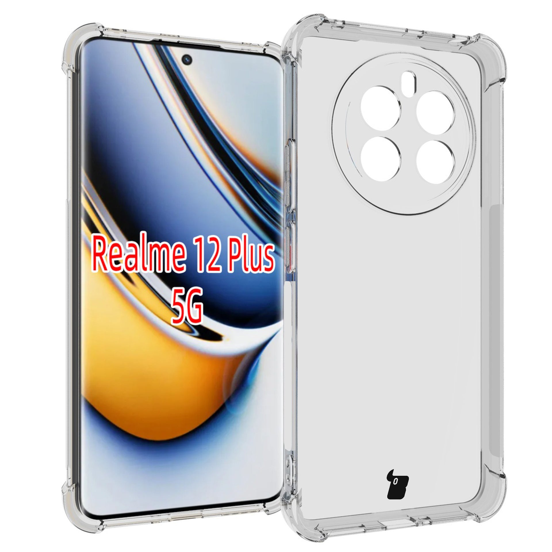 Flexible Handyhülle für Realme 12+, Bizon Case Salpa, Transparent