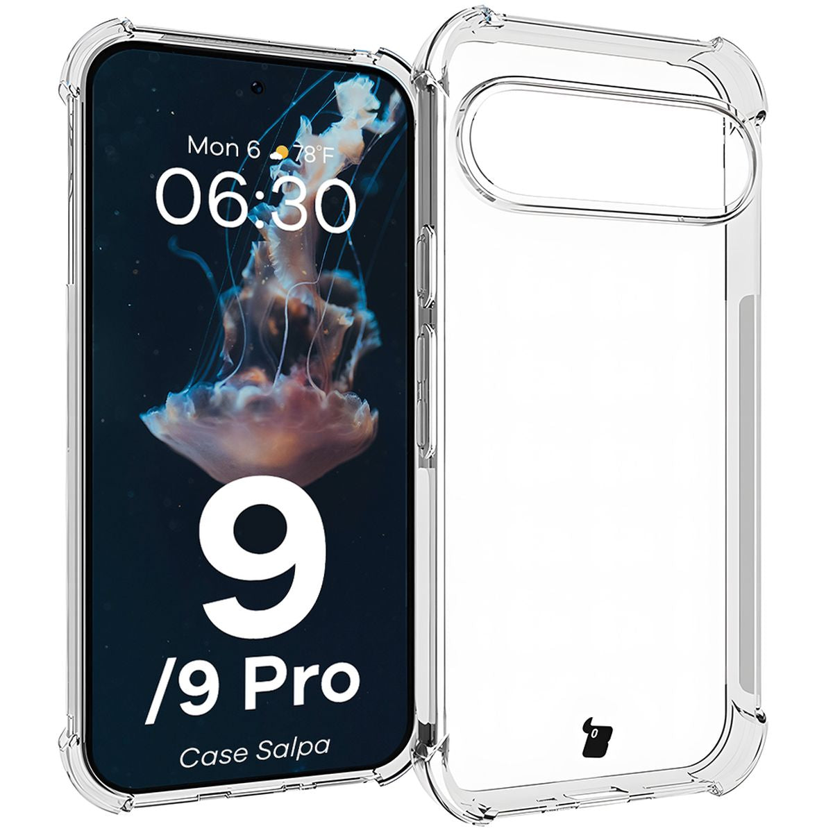 Schutzhülle für Google Pixel 9 / 9 Pro, Bizon Case Salpa, Transparent
