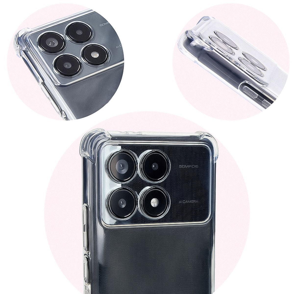 Flexible Handyhülle für Xiaomi Poco F6 Pro, Bizon Case Salpa, Transparent