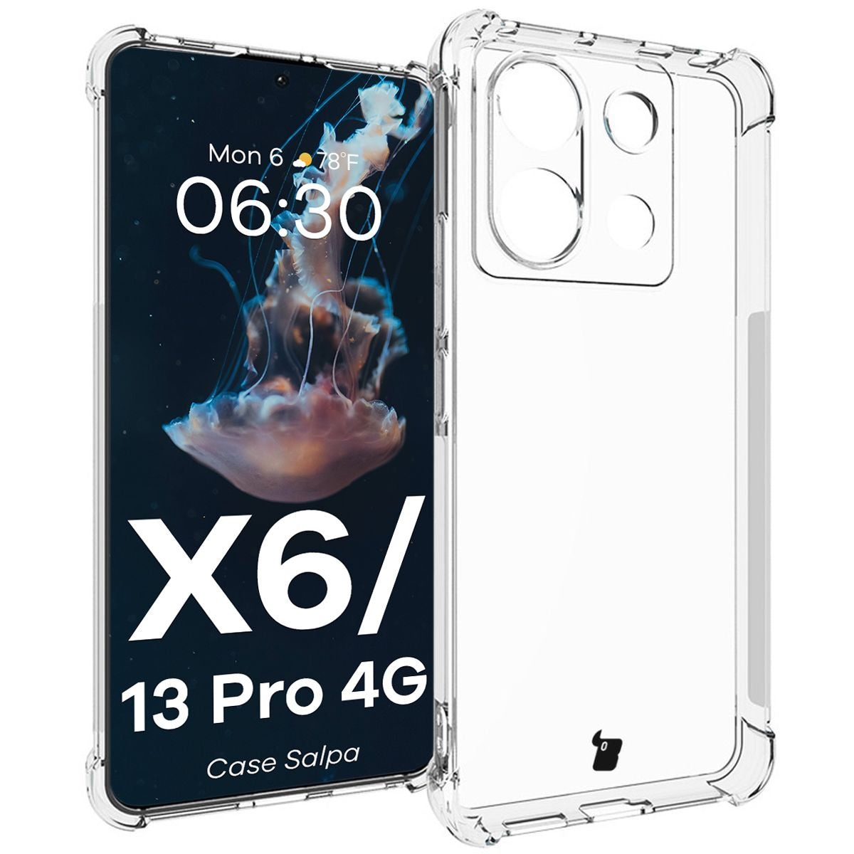 Flexible Schutzhülle für Xiaomi Poco X6 / Xiaomi Redmi Note 13 Pro 5G, Bizon Case Salpa, Transparent
