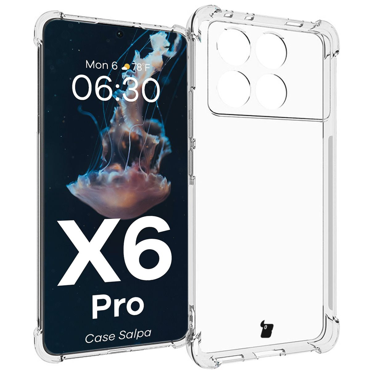 Flexible Schutzhülle für Xiaomi Poco X6 Pro, Bizon Case Salpa, Transparent