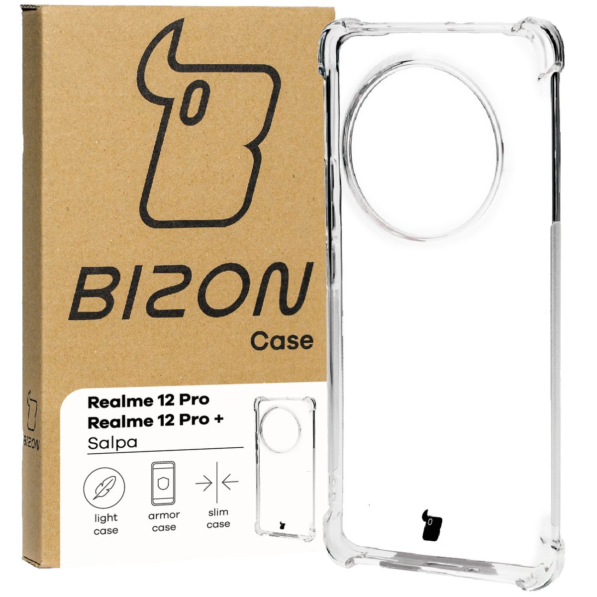 Schutzhülle für Realme 12 Pro/12 Pro+, Bizon Case Salpa, Transparent