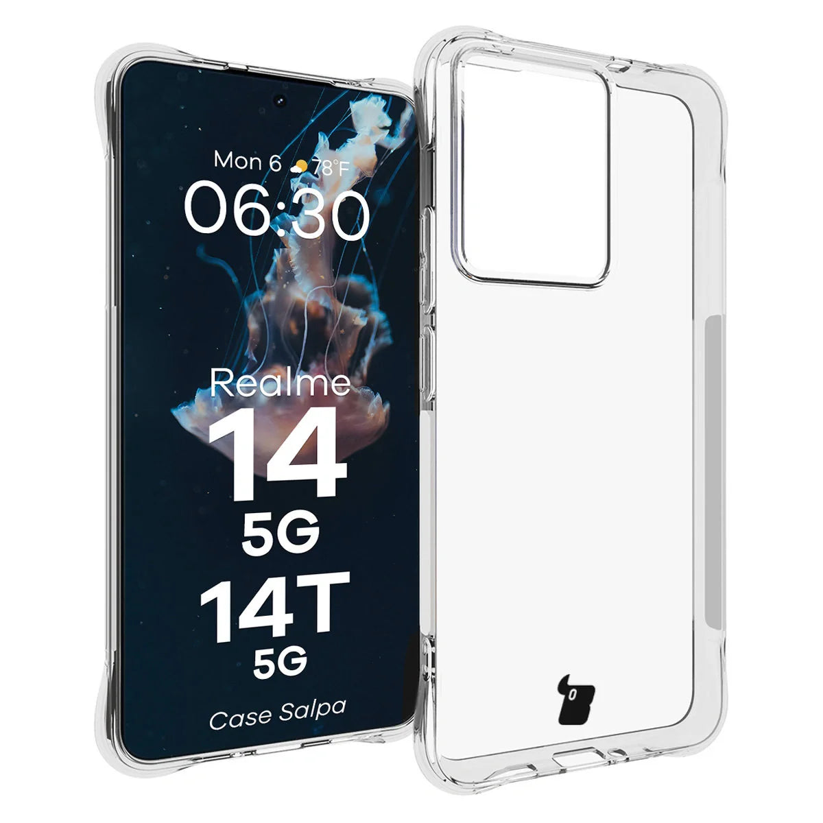 Flexible Handyhülle für Realme 14 5G / 14T 5G, Bizon Case Salpa, Transparent