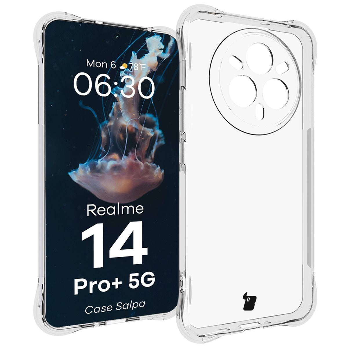 Flexible Handyhülle für Realme 14 Pro+ 5G, Bizon Case Salpa, Transparent