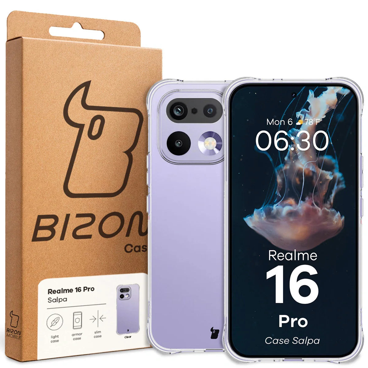Flexible Handyhülle für Realme 16 Pro 5G, Bizon Case Salpa, Transparent