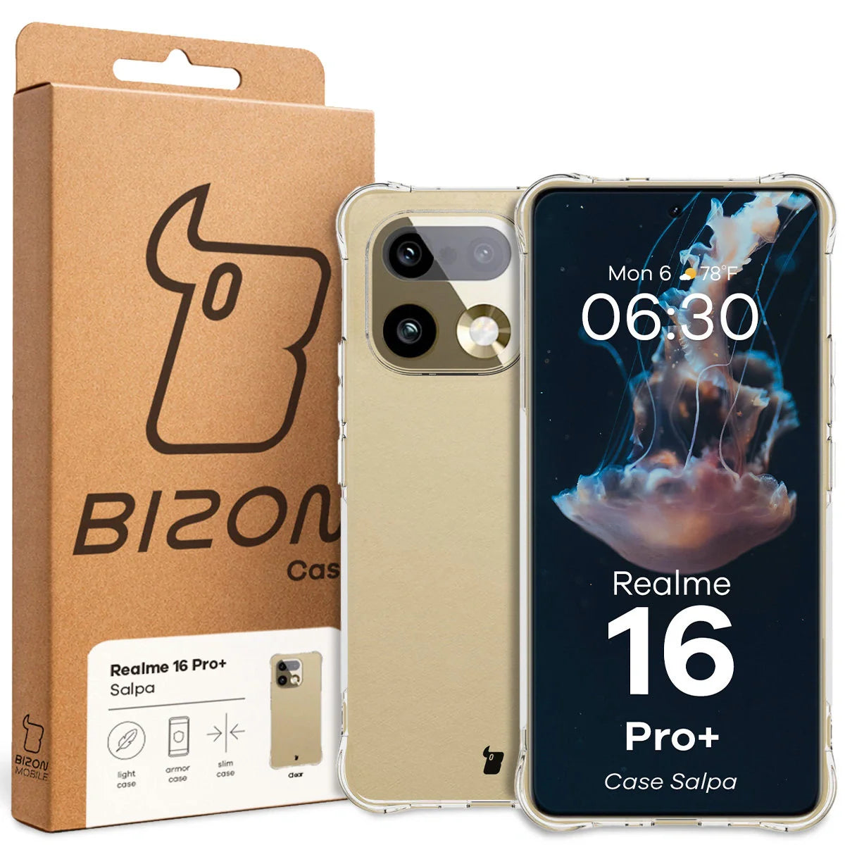 Flexible Handyhülle für Realme 16 Pro Plus 5G, Bizon Case Salpa, Transparent
