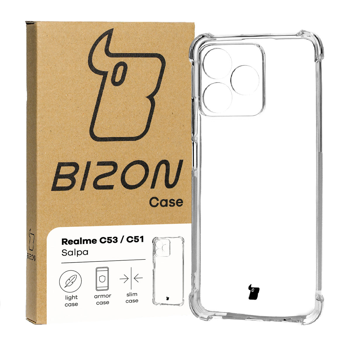 Flexible Schutzhülle für Realme C53 / C51 / Note 50, Bizon Case Salpa, Transparent