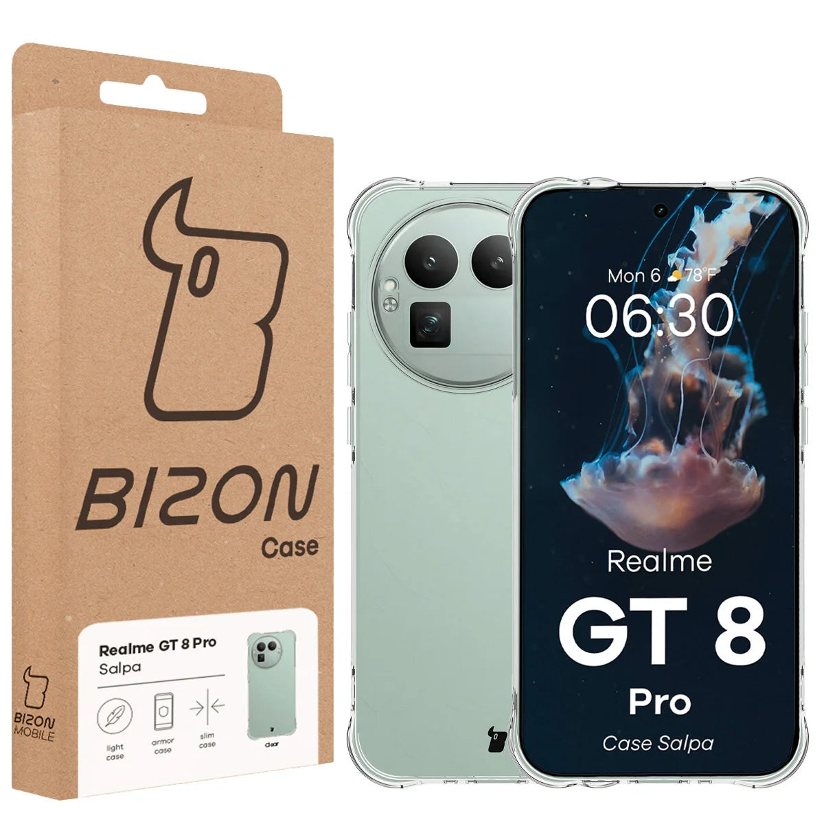 Flexible Handyhülle für Realme GT 8 Pro, Bizon Case Salpa, Transparent