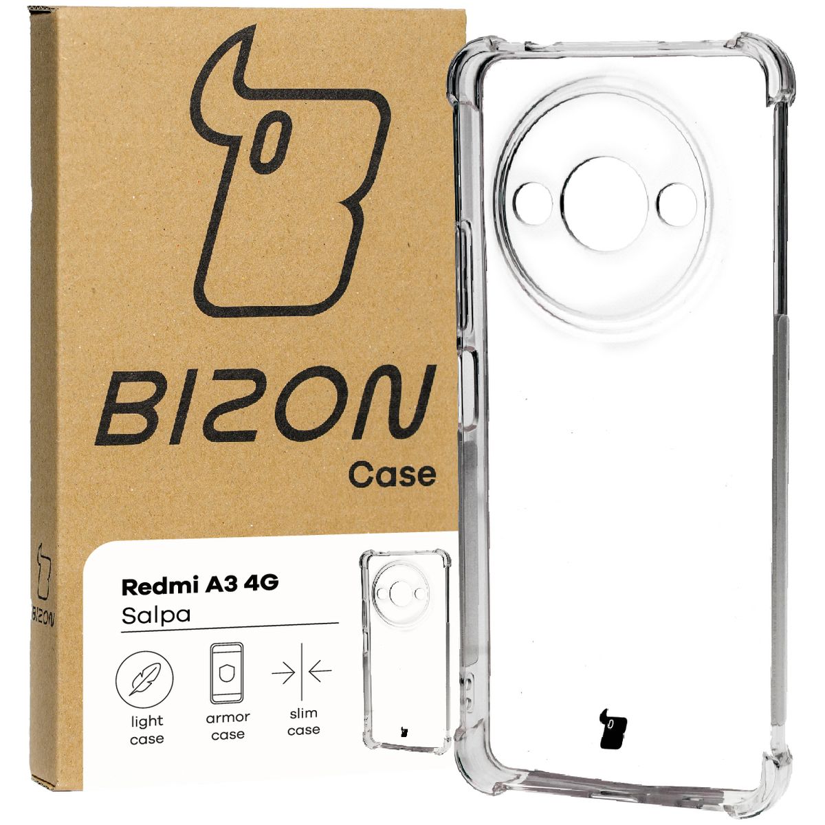 Flexible Schutzhülle für Xiaomi Redmi A3 4G, Bizon Case Salpa, Transparent