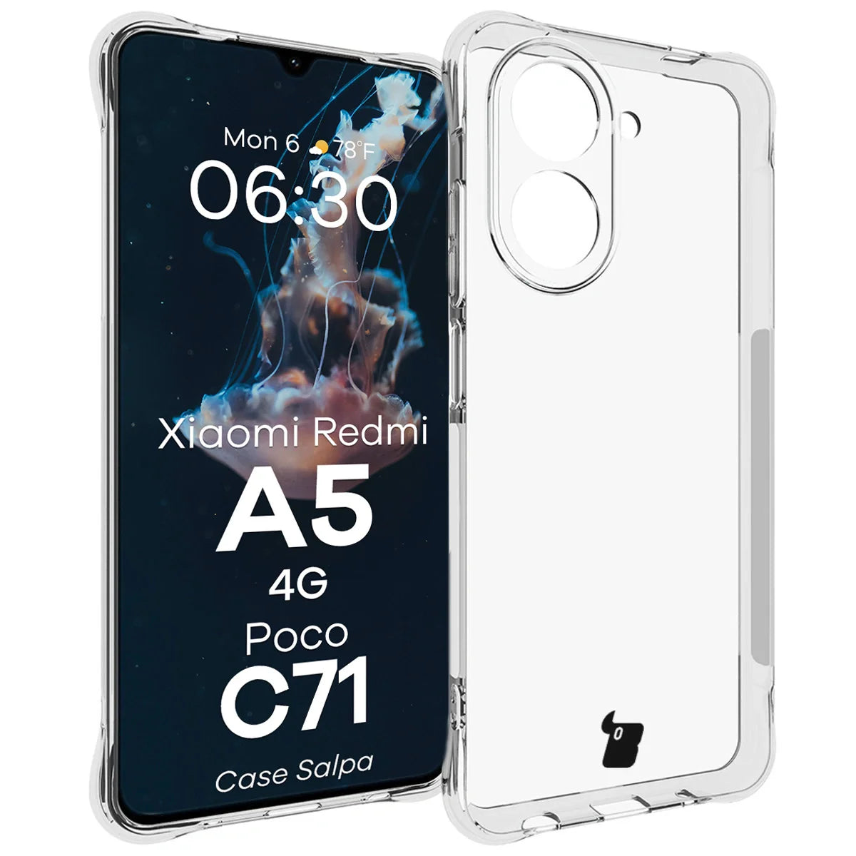 Flexible Handyhülle für Xiaomi Redmi A5 4G / POCO C71 4G, Bizon Case Salpa, Transparent
