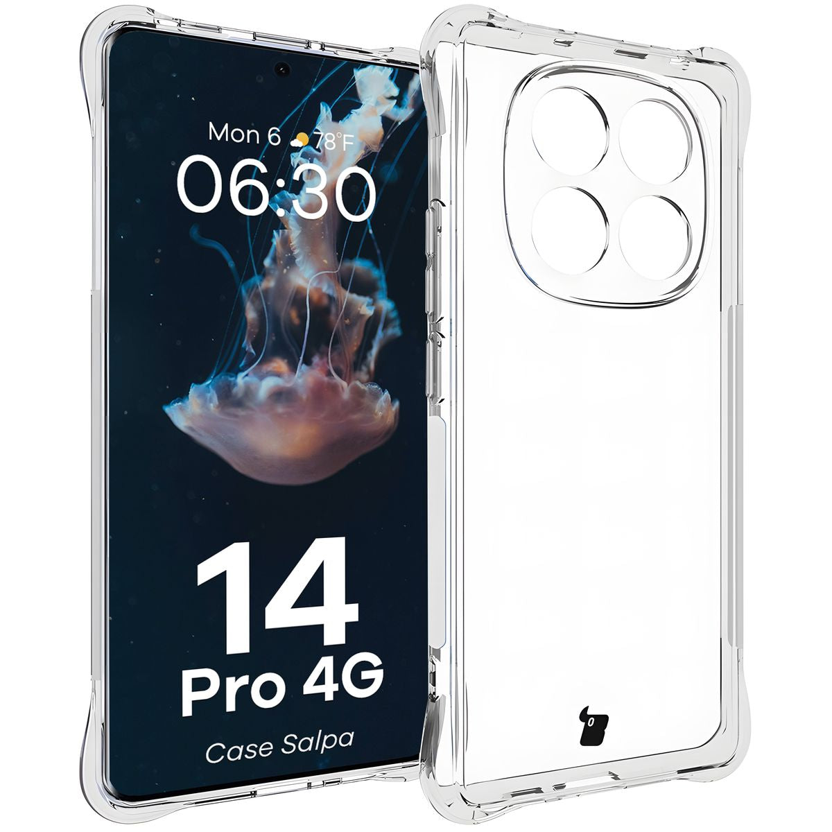 Flexible Handyhülle für Xiaomi Redmi Note 14 Pro 4G, Bizon Case Salpa, Transparent