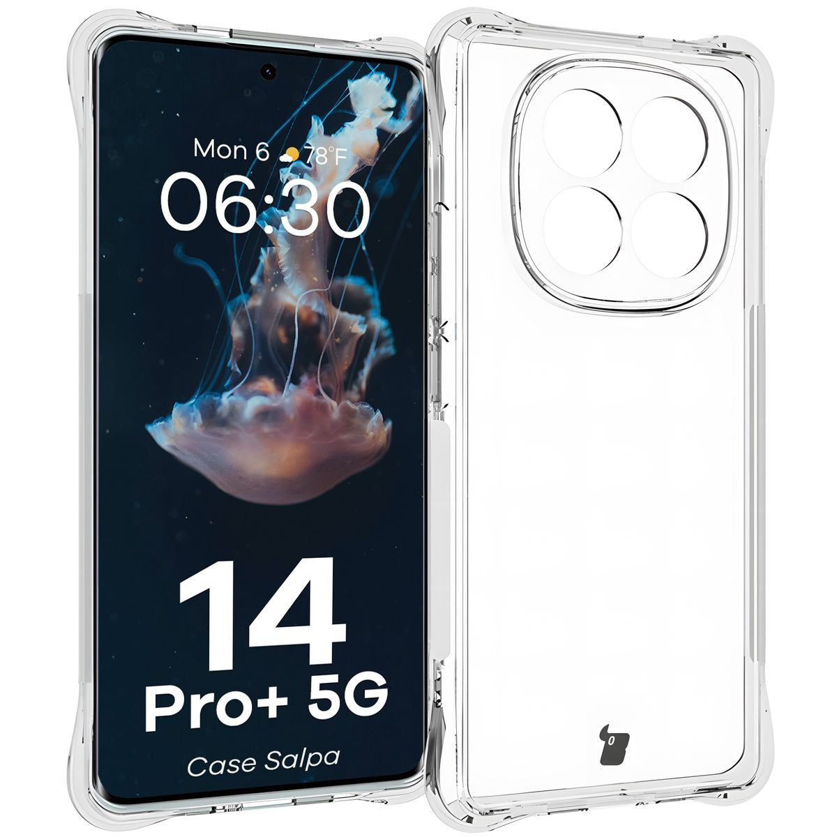 Flexible Handyhülle für Xiaomi Redmi Note 14 Pro+ 5G, Bizon Case Salpa, Transparent