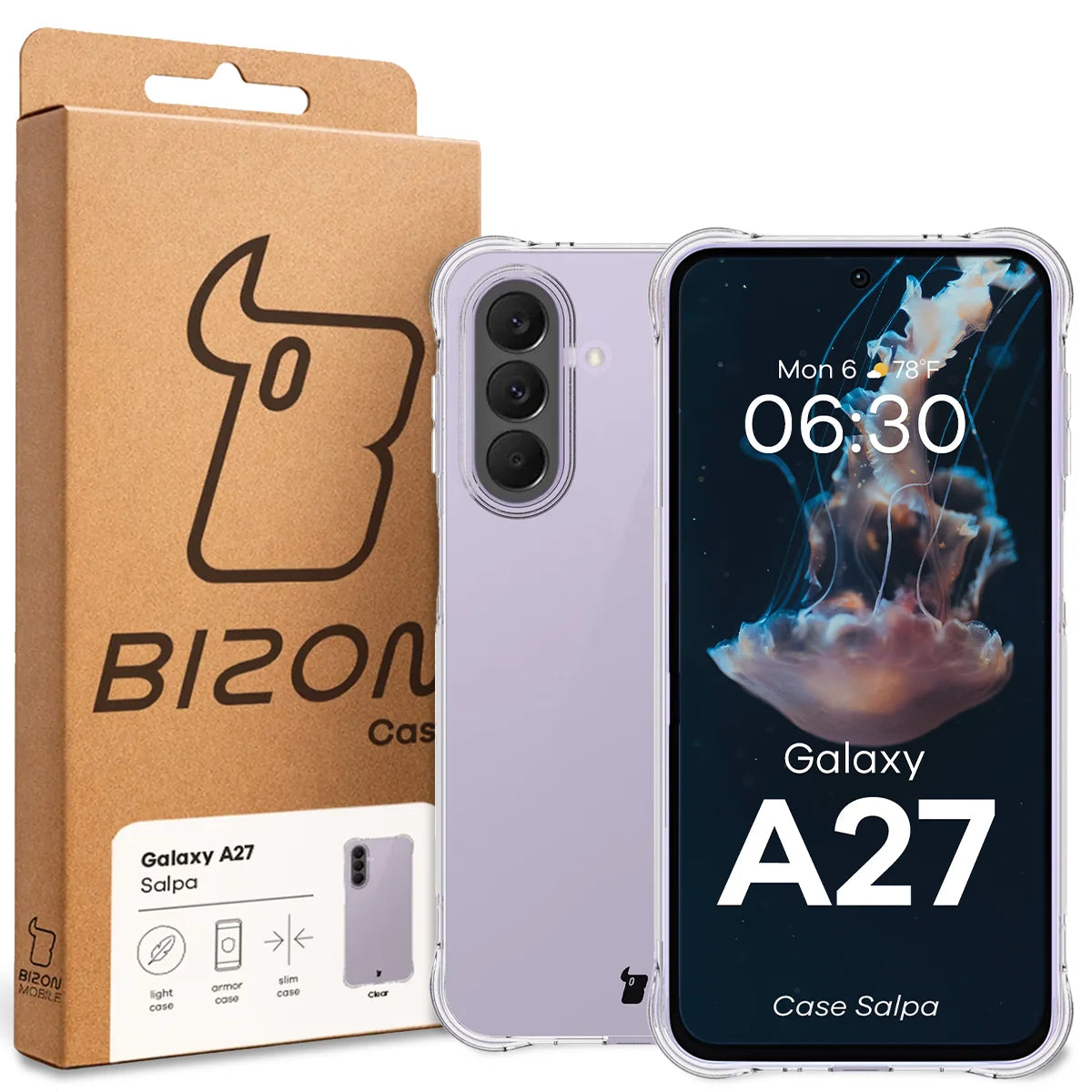 Flexible Handyhülle für Galaxy A27 5G, Bizon Case Salpa, Transparent