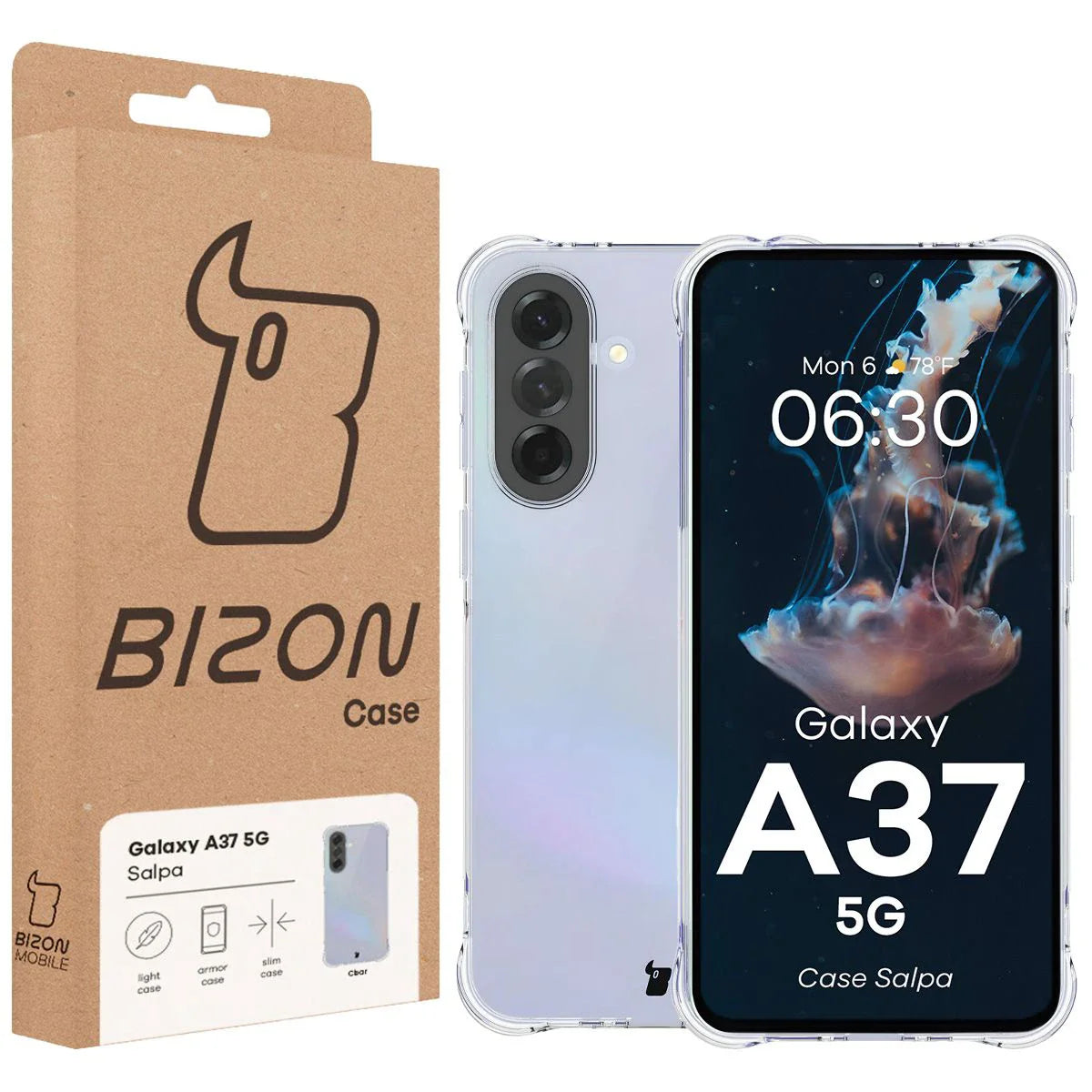 Flexible Handyhülle für Galaxy A37 5G, Bizon Case Salpa, Transparent