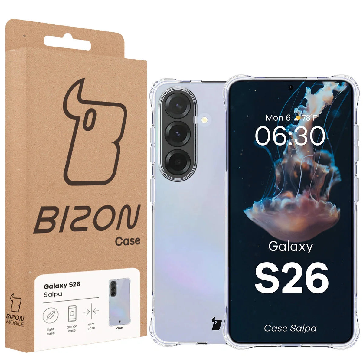Flexible Handyhülle für Galaxy S26, Bizon Case Salpa, Transparent