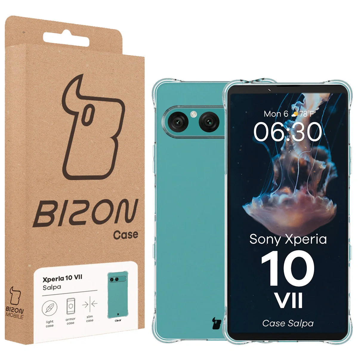 Flexible Handyhülle für Sony Xperia 10 VII, Bizon Case Salpa, Transpar