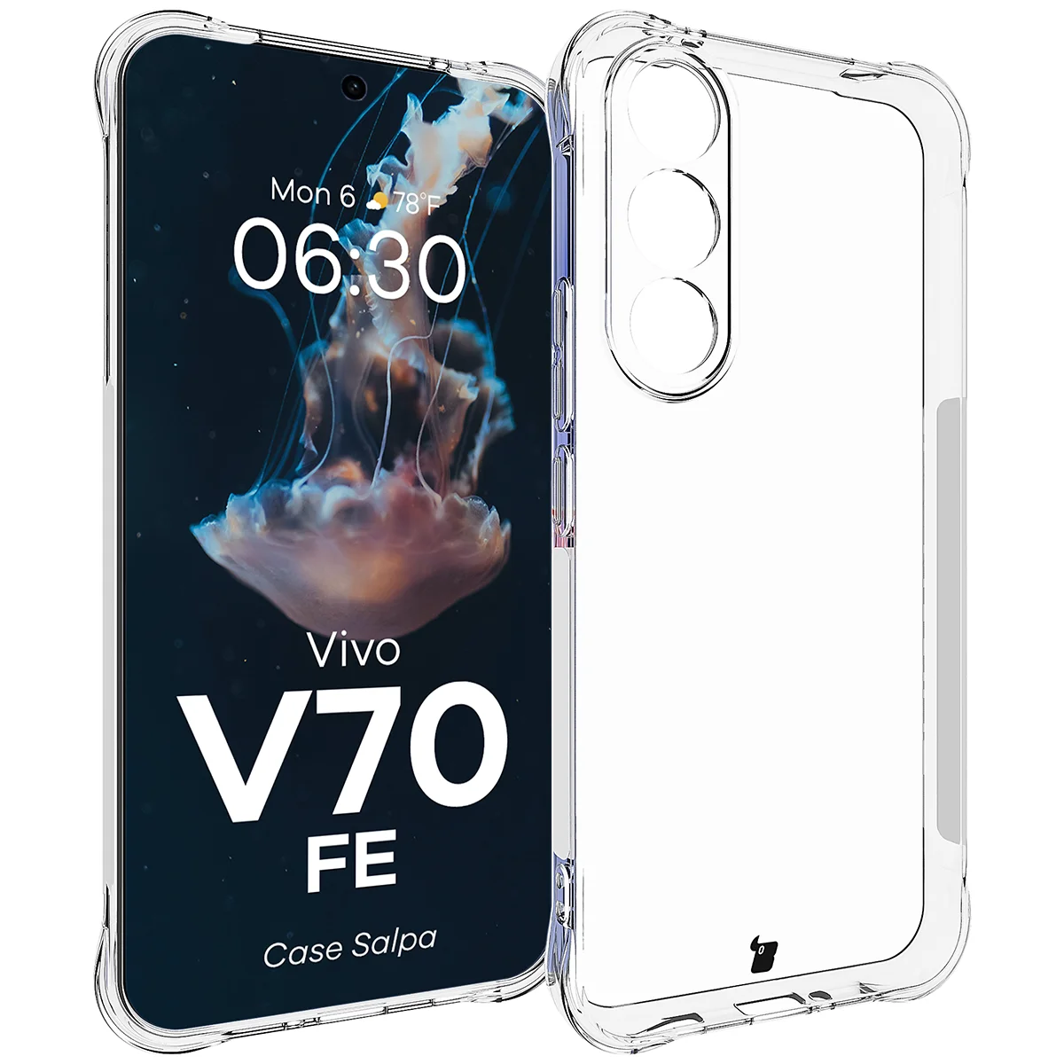 Flexible Handyhülle für Vivo V70 FE 5G, Bizon Case Salpa, Transparent