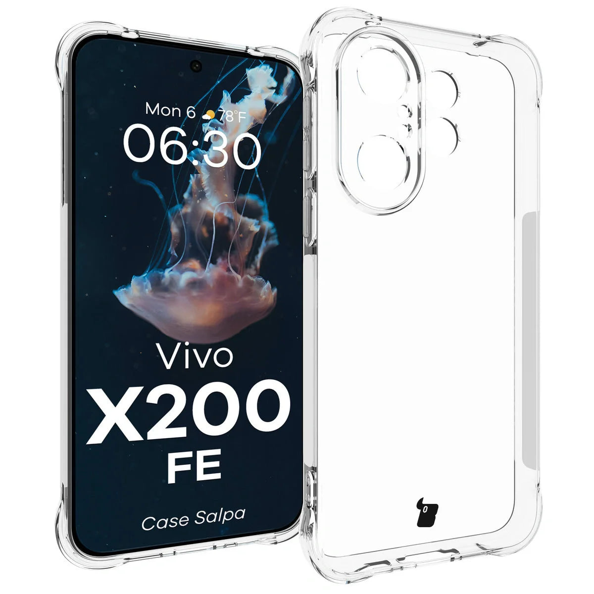 Flexible Handyhülle für Vivo X200 FE, Bizon Case Salpa, Transparent