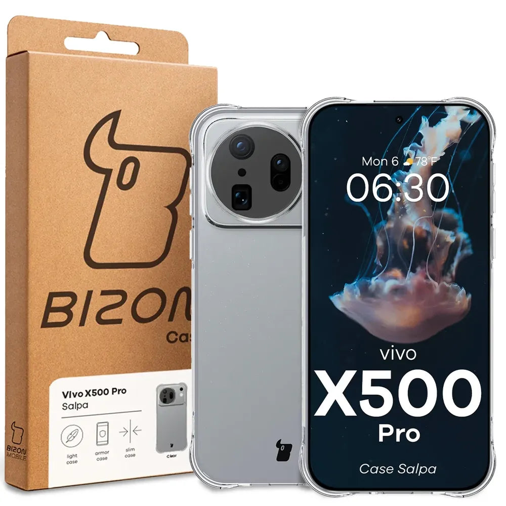 Flexible Handyhülle für Vivo X500 Pro, Bizon Case Salpa, Transparent (7/7)