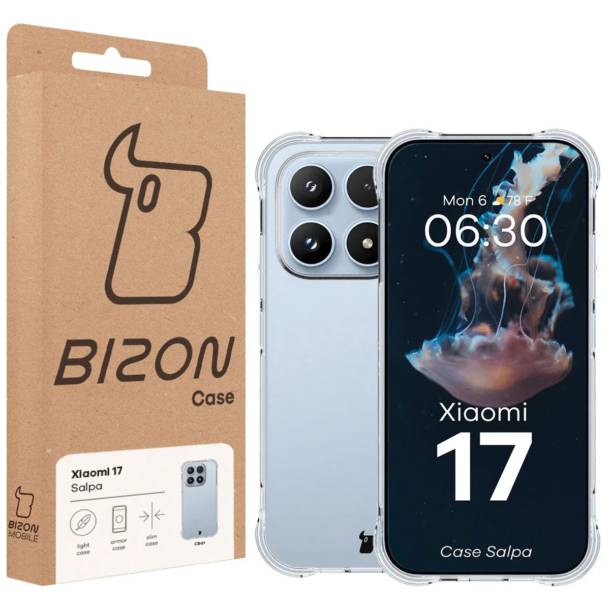 Flexible Handyhülle für Xiaomi 17, Bizon Case Salpa, Transparent