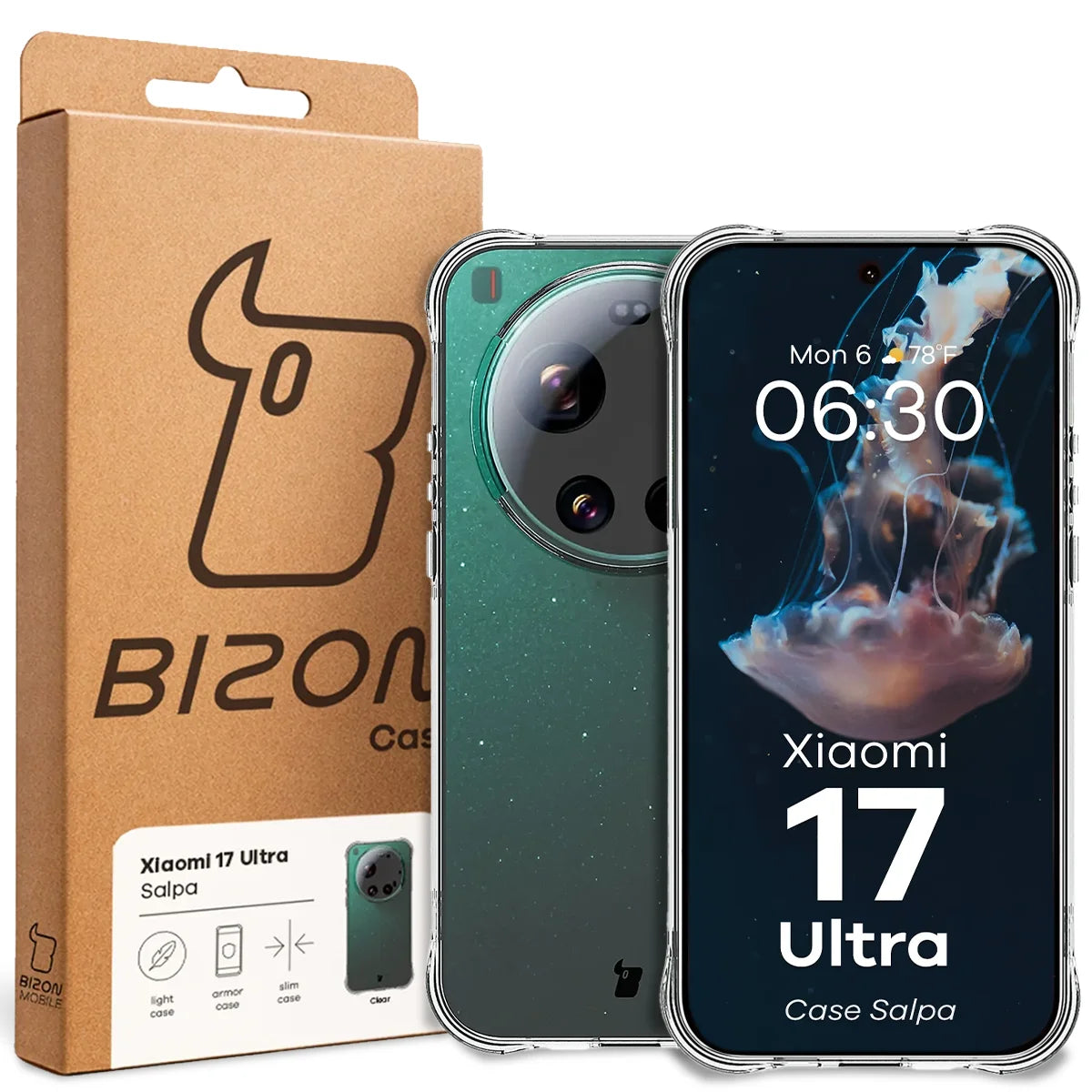 Flexible Handyhülle für Xiaomi 17 Ultra, Bizon Case Salpa, Transparent