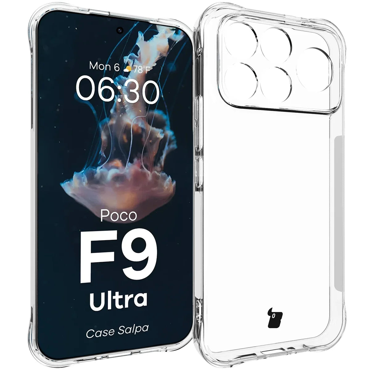 Flexible Handyhülle für Xiaomi POCO F9 Ultra, Bizon Case Salpa, Transparent (1/7)