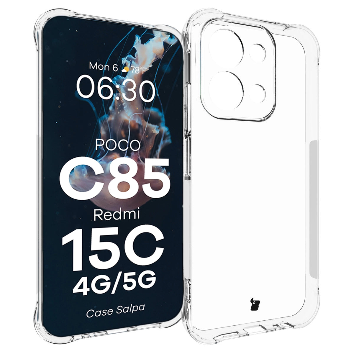 Flexible Handyhülle für Xiaomi Redmi 15C 4G/5G / POCO C85 4G, Bizon Case Salpa, Transparent
