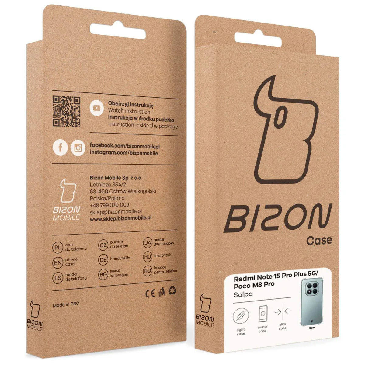 Flexible Handyhülle für Xiaomi Redmi Note 15 Pro Plus 5G / POCO M8 Pro 5G, Bizon Case Salpa, Transparent