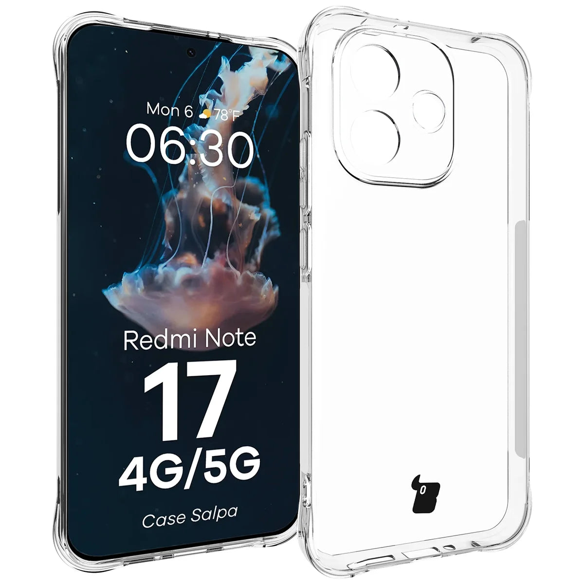 Flexible Handyhülle für Xiaomi Redmi Note 17 4G/5G, Bizon Case Salpa, Transparent (1/7)