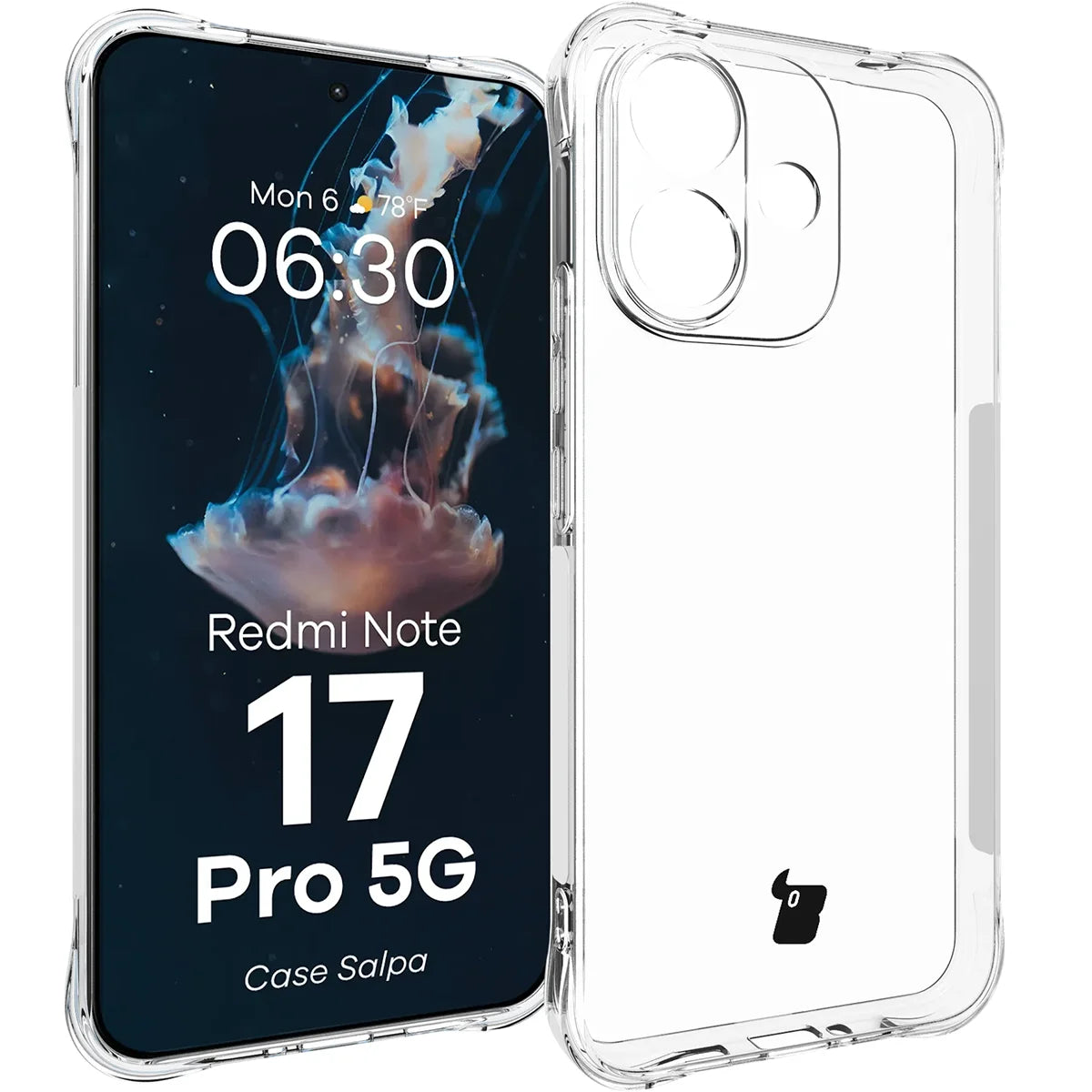 Flexible Handyhülle für Xiaomi Redmi Note 17 Pro 5G, Bizon Case Salpa, Transparent (1/7)