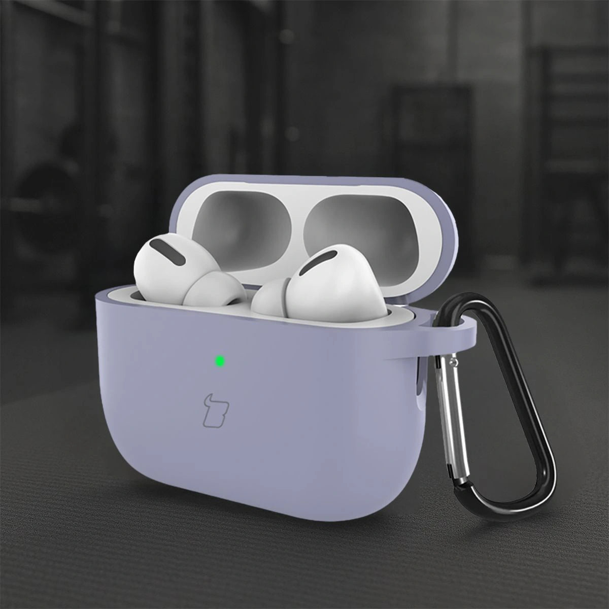 Silikonhülle mit Karabiner für AirPods Pro 3, Bizon Case Headphone Silicone, Grau