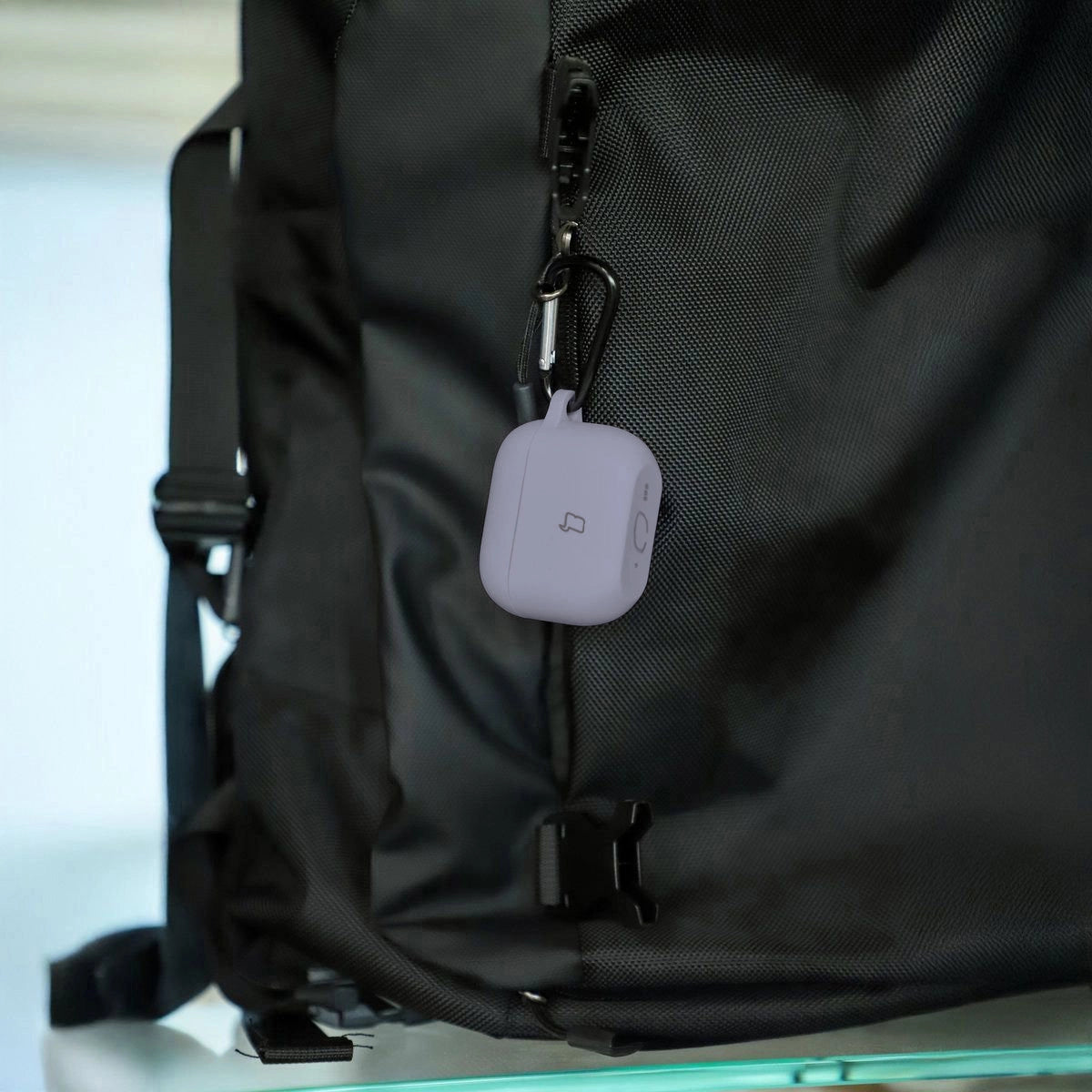 Silikonhülle mit Karabiner für AirPods Pro 3, Bizon Case Headphone Silicone, Grau