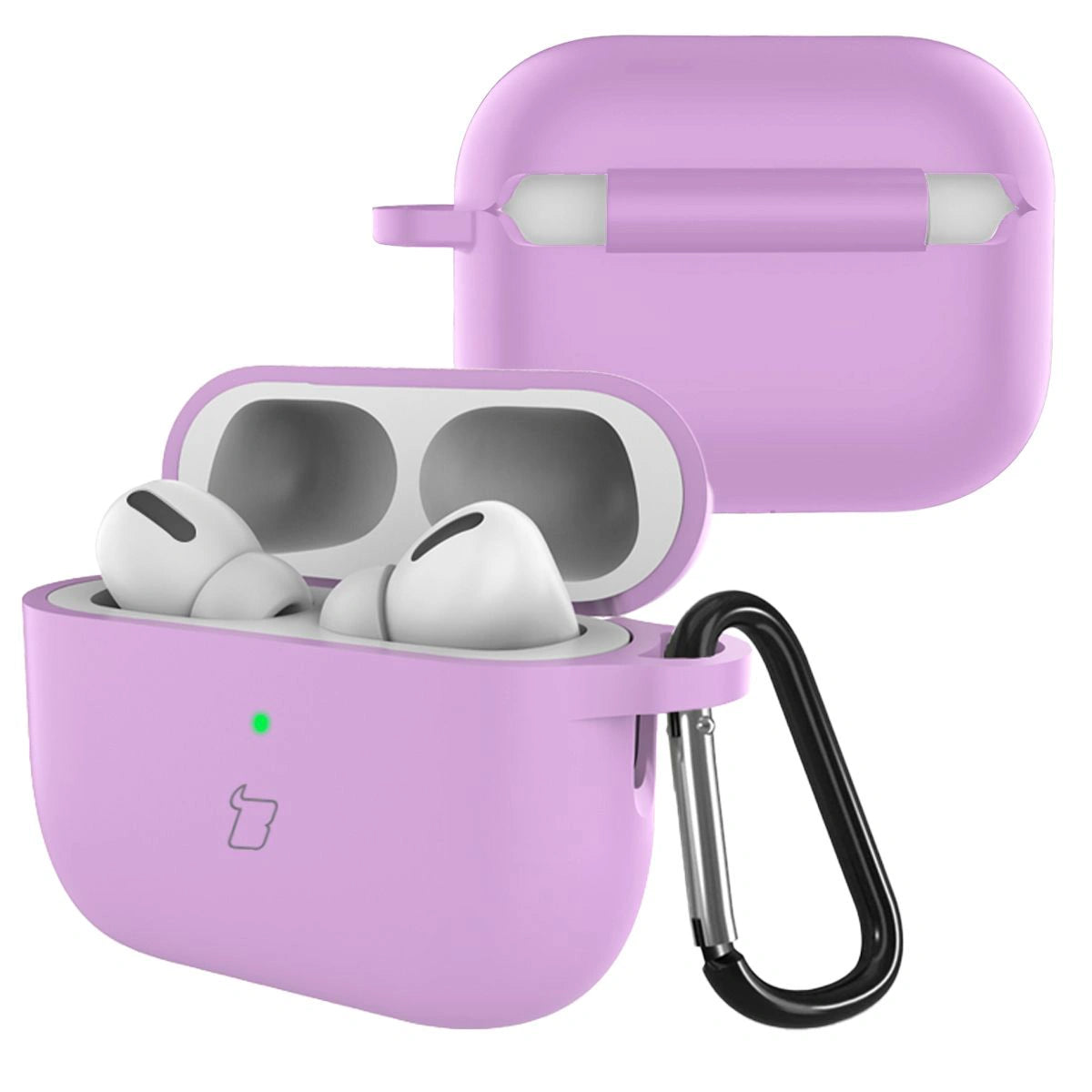 Silikonhülle mit Karabiner für AirPods Pro 3, Bizon Case Headphone Silicone, Hellviolett