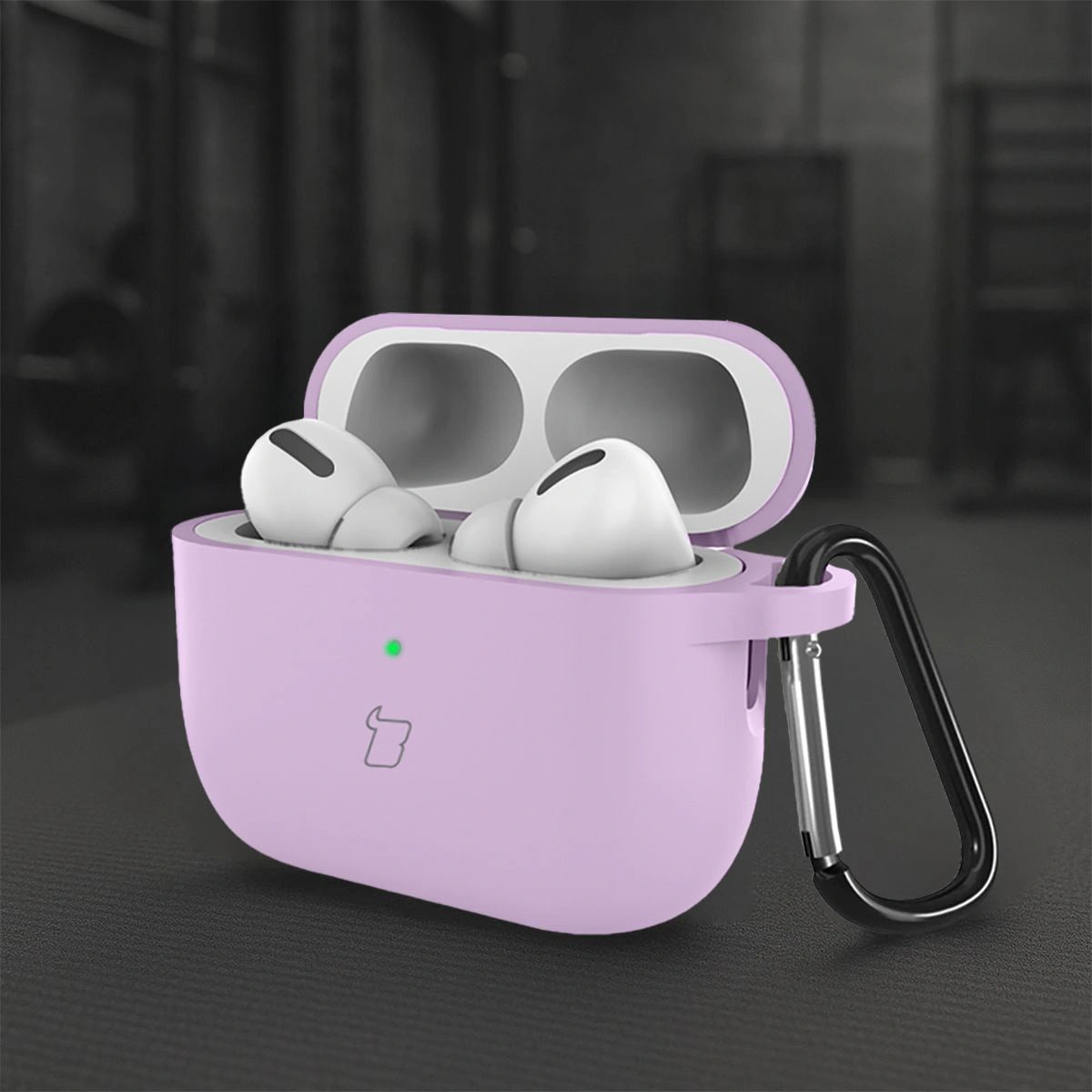 Silikonhülle mit Karabiner für AirPods Pro 3, Bizon Case Headphone Silicone, Lila
