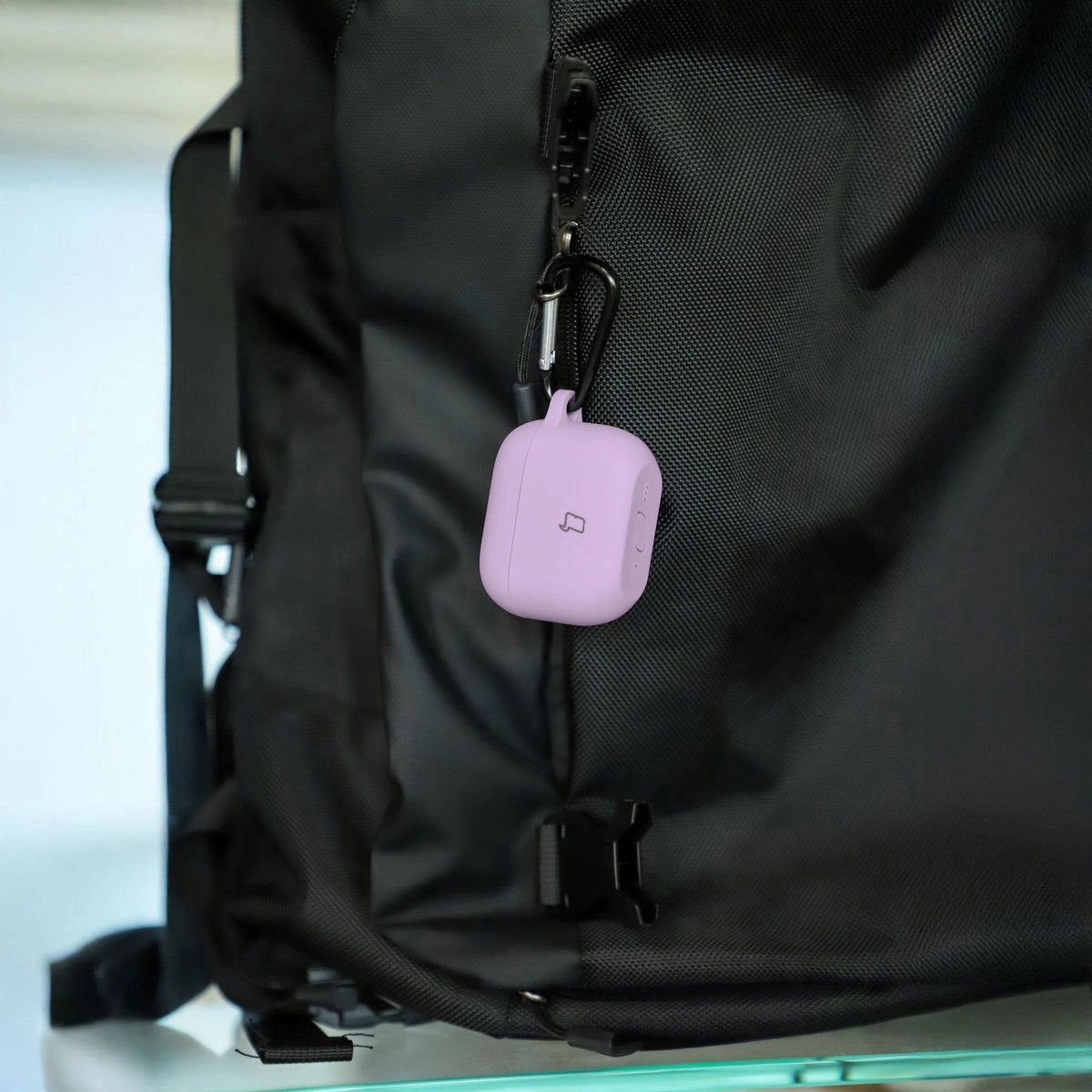 Silikonhülle mit Karabiner für AirPods Pro 3, Bizon Case Headphone Silicone, Lila