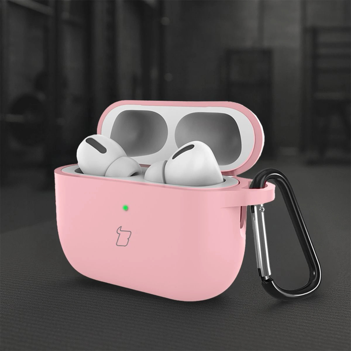 Silikonhülle mit Karabiner für AirPods Pro 3, Bizon Case Headphone Silicone, Rosa