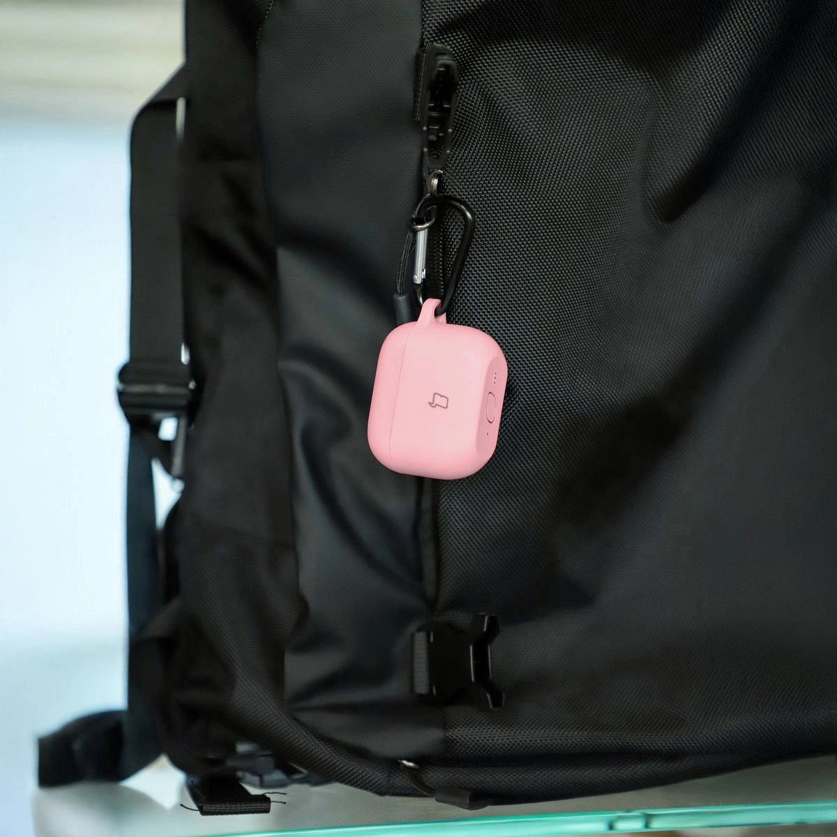 Silikonhülle mit Karabiner für AirPods Pro 3, Bizon Case Headphone Silicone, Rosa