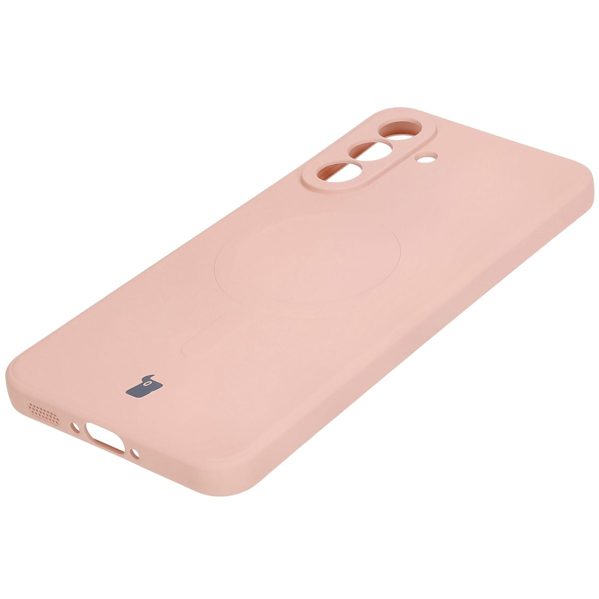 Silikon Handyhülle mit Magnetring für Galaxy A36 5G, Bizon Case Silicone Magnetic Sq, Hellrosa