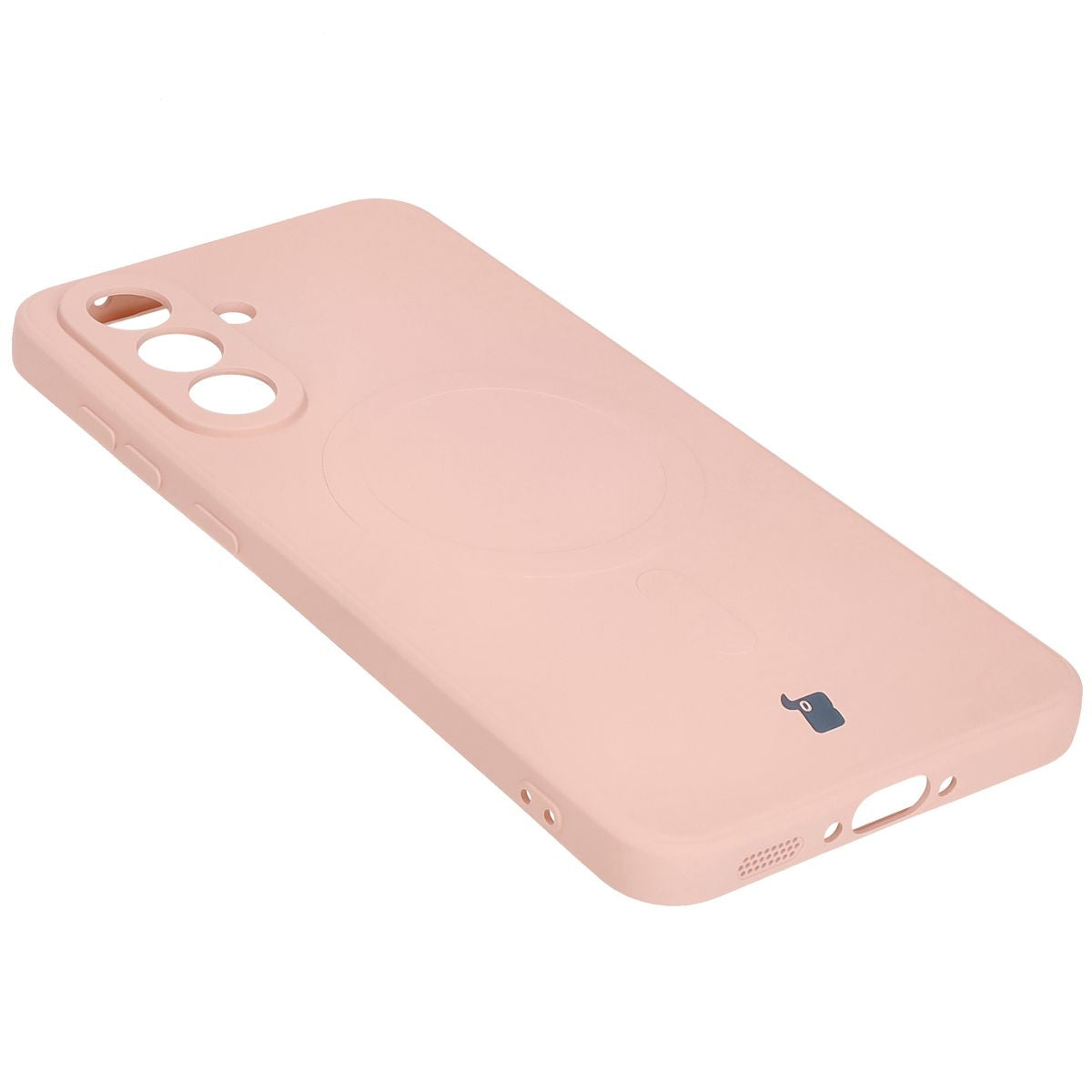 Silikon Handyhülle mit Magnetring für Galaxy A36 5G, Bizon Case Silicone Magnetic Sq, Hellrosa