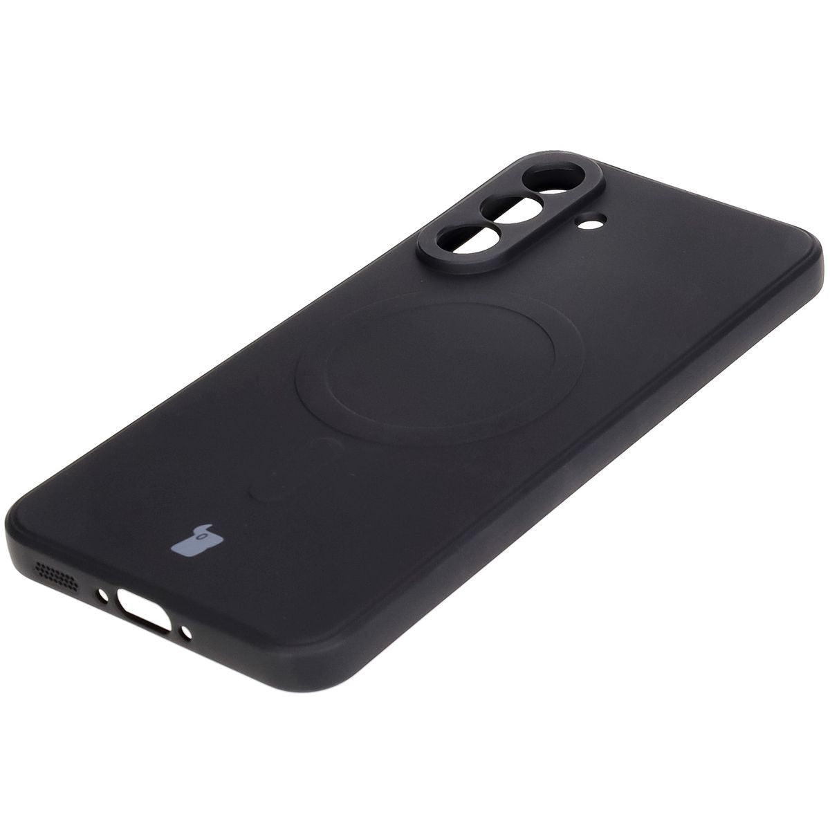 Silikon Handyhülle mit Magnetring für Galaxy A56 5G, Bizon Case Silicone Magnetic Sq, Schwarz