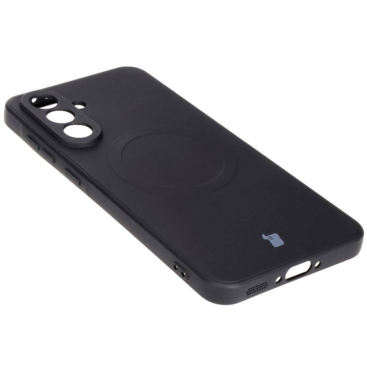 Silikon Handyhülle mit Magnetring für Galaxy A56 5G, Bizon Case Silicone Magnetic Sq, Schwarz