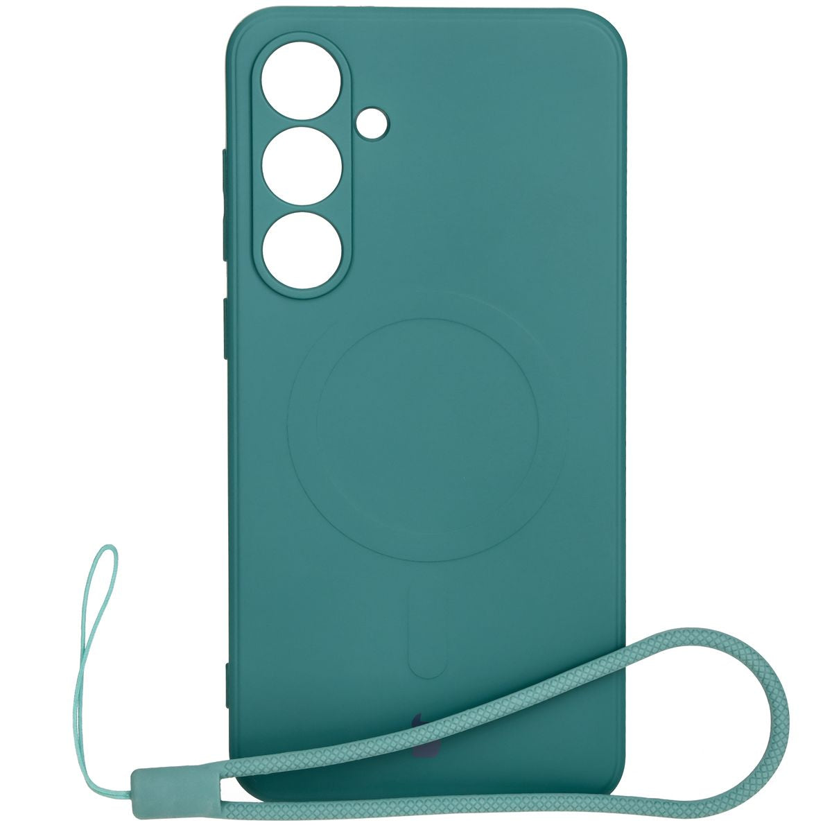 Silikon Handyhülle mit Magnetring für Galaxy S24 FE, Bizon Case Silicone Magnetic Sq, Dunkelgrün