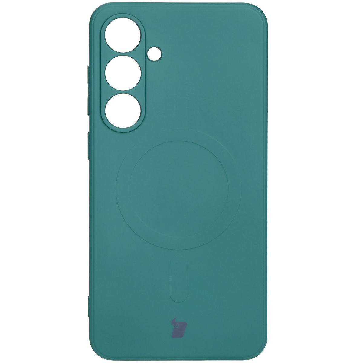 Silikon Handyhülle mit Magnetring für Galaxy S24 FE, Bizon Case Silicone Magnetic Sq, Dunkelgrün