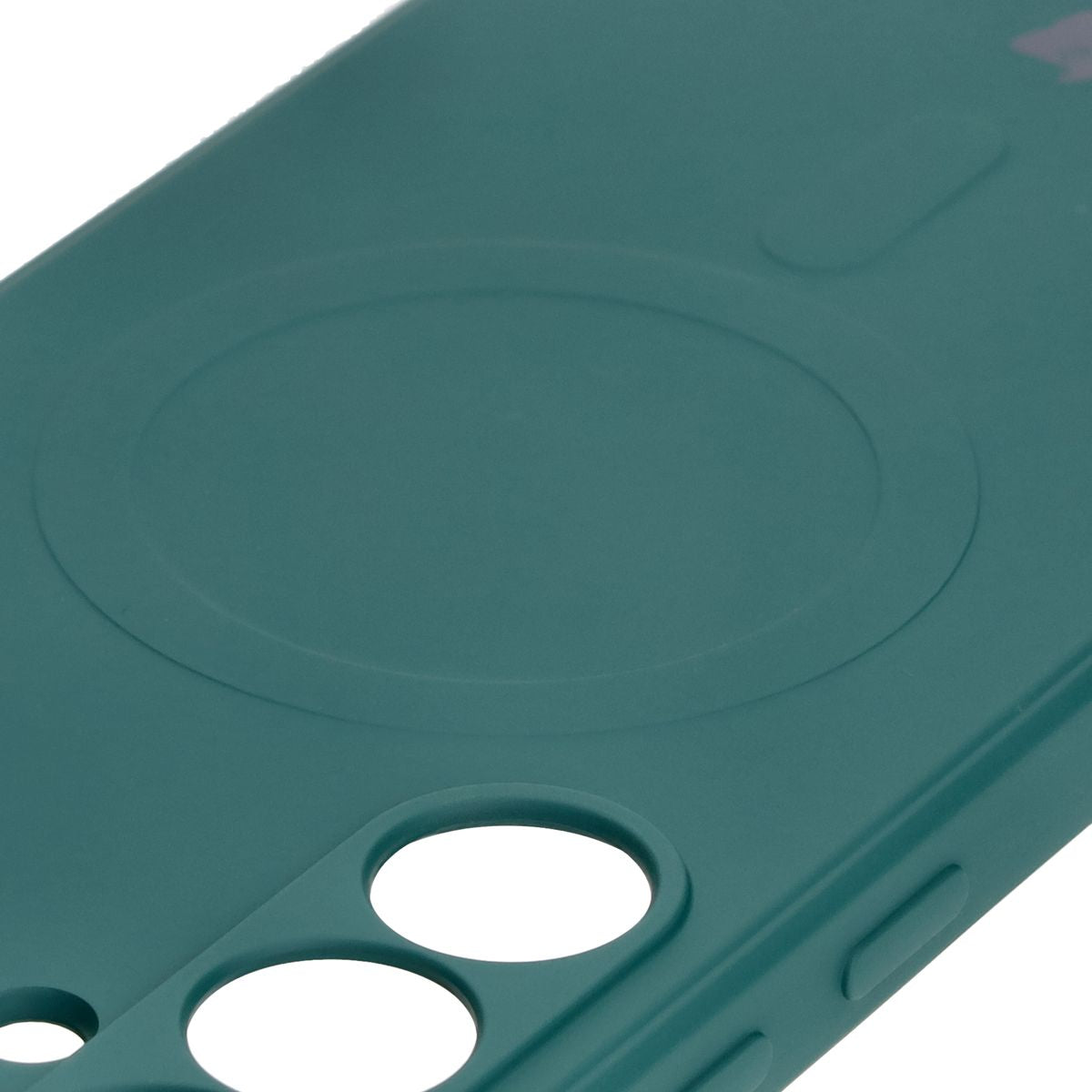 Silikon Handyhülle mit Magnetring für Galaxy S24 FE, Bizon Case Silicone Magnetic Sq, Dunkelgrün