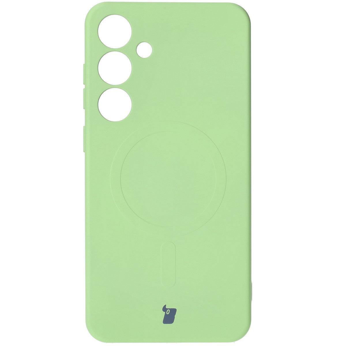 Silikon Handyhülle mit Magnetring für Galaxy S25 Plus / S24 Plus, Bizon Case Silicone Magnetic, Hellgrün