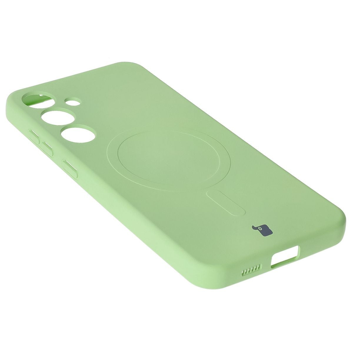 Silikon Handyhülle mit Magnetring für Galaxy S25 Plus / S24 Plus, Bizon Case Silicone Magnetic, Hellgrün