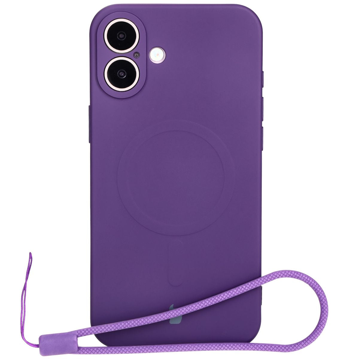 Silikon Handyhülle mit Magnetring für iPhone 16 Plus, Bizon Case Silicone Magnetic, Pflaumenfarbe