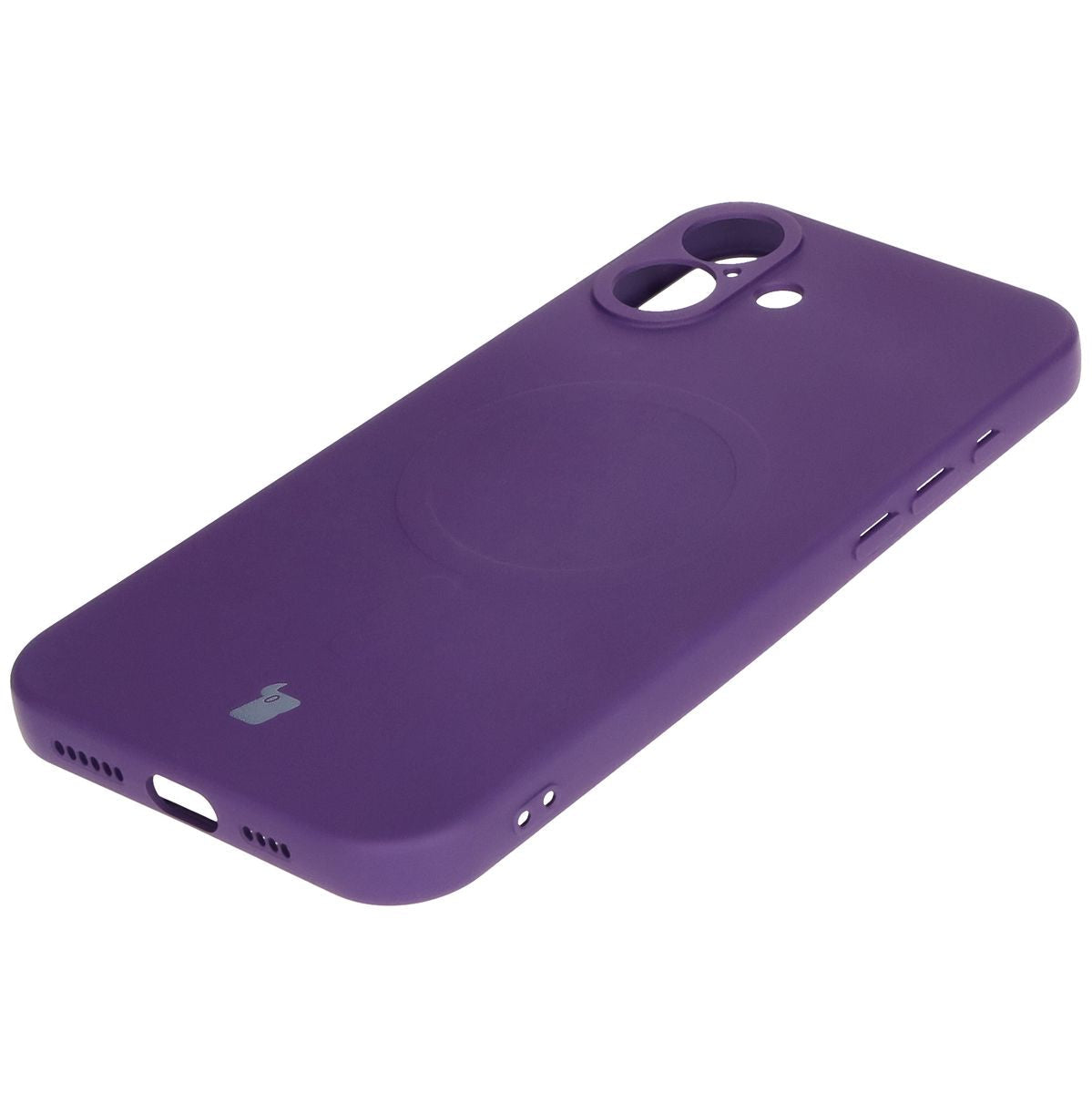 Silikon Handyhülle mit Magnetring für iPhone 16 Plus, Bizon Case Silicone Magnetic, Pflaumenfarbe