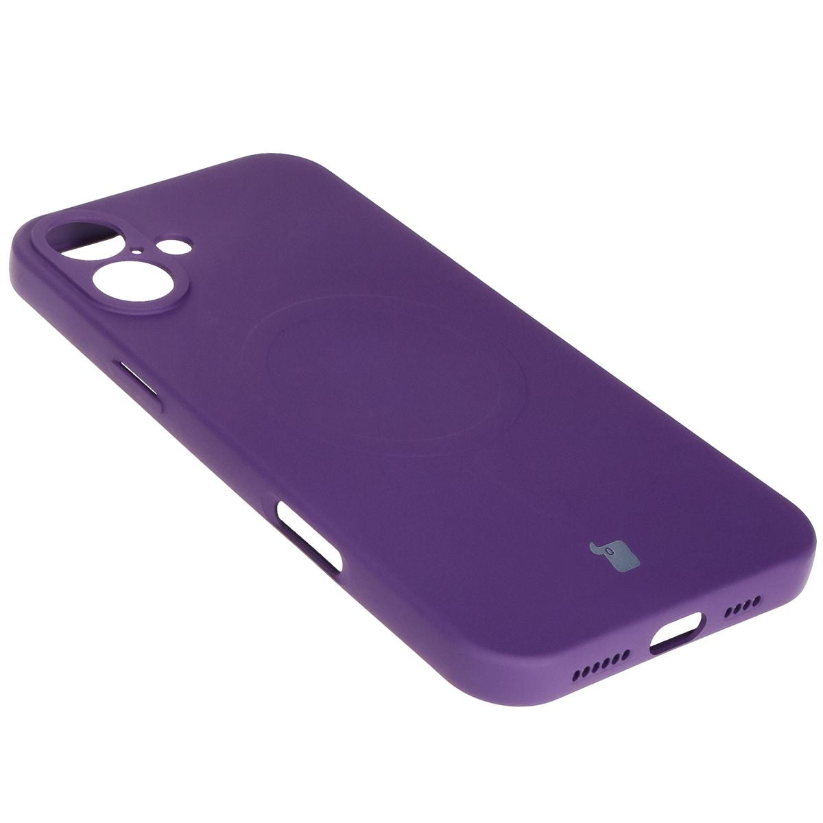 Silikon Handyhülle mit Magnetring für iPhone 16 Plus, Bizon Case Silicone Magnetic, Pflaumenfarbe