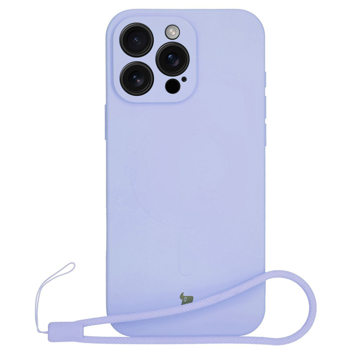 Silikon Handyhülle mit Magnetring für iPhone 16 Pro, Bizon Case Silicone Magnetic, Hellviolett